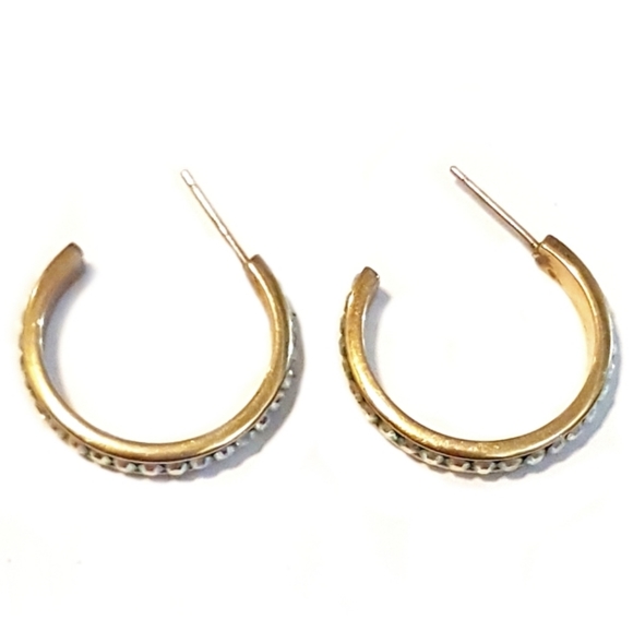 14k Australian Crystal Hoops - Picture 3 of 17